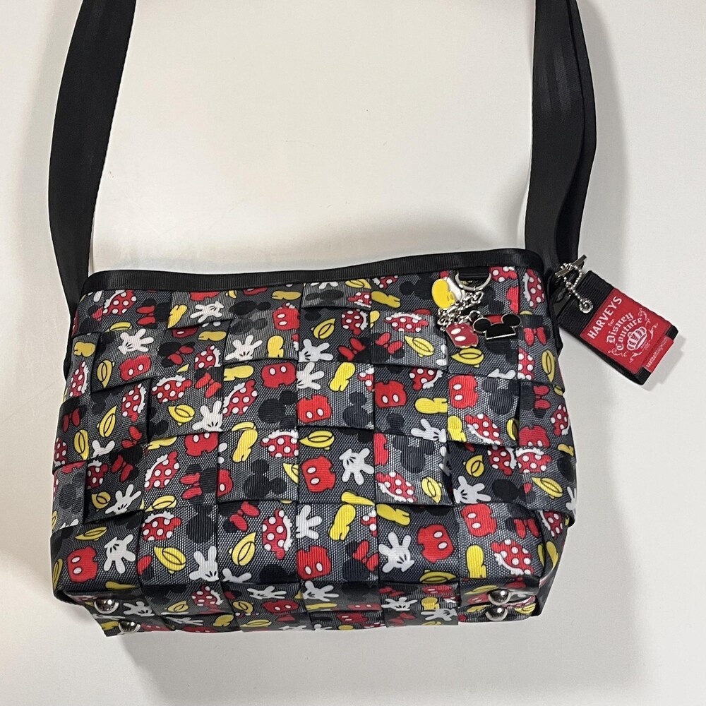 Harveys Seatbelt Disney Couture Bag Mickey & Minnie Love You To Pieces USA Charm